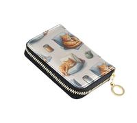 Cute Kitten Orange Tabby Cats Womens Wallets Leather Cute Card Holder RFID Blocking Zippered Zipper Wallet with Coin Pocket