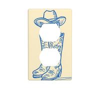 Cute Kitten Peeking Out of Cowboy Boot Outlet Cover Light Switch Cover Decorative 1 Gang Wall Plate for Kitchen Room Bathroom Size 7x11.4cm