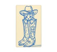 Cute Kitten Peeking Out of Cowboy Boot Single Toggle Blank Wall Plate Light Switch Cover Decorative 1 Gang for Kitchen Room Bathroom Size 11.4x7cm