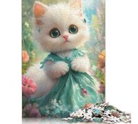 Cute Kitten Puzzle for Adults And Teenagers 1000 Pieces Wooden Puzzles for Adults Puzzles for Teenagers Age 12 Years Up 1000pcs (75x50cm)