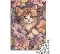 Cute Kitten Puzzle Premium 100% Recycled Board 100% Recycled Cardboard Jigsaw Puzzle for Kids And Adults Age 12 Years Up 1000pcs (38x26cm)