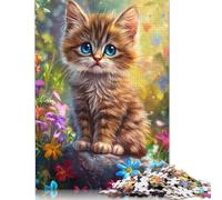 Cute Kitten Puzzles 1000 Pieces Wooden Puzzles for Adults And Teenager Family Game Christmas Eve Gifts 1000pcs (75x50cm)