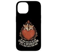 Cute Kitten Revolution Heart Autumn Illustration Case for iPhone 14