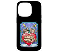 Cute Kitten Revolution Heart Autumn Illustration Case for iPhone 14 Pro