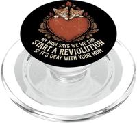 Cute Kitten Revolution Heart Autumn Illustration PopSockets PopGrip for MagSafe