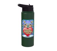 Cute Kitten Revolution Heart Autumn Illustration Stainless Steel Insulated Water Bottle