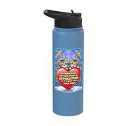 Cute Kitten Revolution Heart Autumn Illustration Stainless Steel Insulated Water Bottle