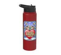 Cute Kitten Revolution Heart Autumn Illustration Stainless Steel Insulated Water Bottle
