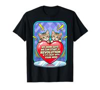 Cute Kitten Revolution Heart Autumn Illustration T-Shirt