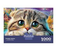 Cute Kitten Scene 1000 Piece Jigsaw Puzzles Cute Cat Close-up Adults Aged 12 And Above Educational Game Beautiful Decoration Difficult Challenging Male And Female Birthday 52x38cm/1000pcs Gifts