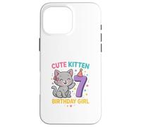 Cute Kitten Seventh Birthday Celebration Case for iPhone 16 Pro Max