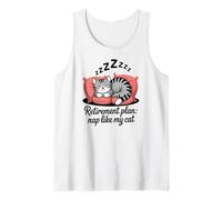 Cute Kitten Sleeping, Funny Retirement Plan Nap Like My Cat Tank Top