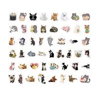 Cute Kitten Stickers 50 Pcs Cats Laptop Stickers Pack Cool Vinyl Waterproof Sticker for Pad MacBook Car Snowboard Bicycle Luggage Decal