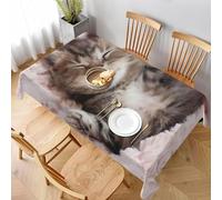 Cute Kitten Tablecloth Rectangular 140x240 cm - Extra Large 3D Printed Cat Kitten Pet Cats Pattern Table Cover and Table Cloth - Wipe Clean Waterproof Polyester Fabric for Garden, Kitchen, Party 1921v