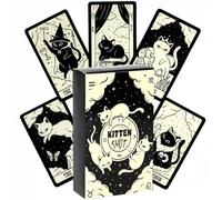 Cute Kitten Tarot Cards for Beginners, 78 Adorable Cat Tarot Deck for Fortune Telling, English Tarot Cards Set for Party & Card Games, Mysterious Gift for Friends