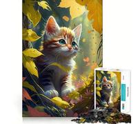 Cute Kitten The Garden 1000 Piece Jigsaw Puzzles- Enjoyable Game Bright Color Family Enjoyable Perfect Art (38x52cm)