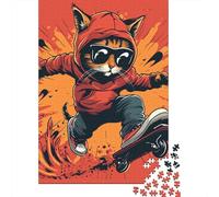 Cute Kitten Wooden 1000 Pieces Jigsaw Puzzle for Adults Creative Rectangular Puzzle Brain Exercise Challenge Game 1000pcs (75x50cm)