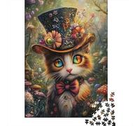 Cute Kitten Wooden Jigsaw Puzzles for Adults 1000 Piece Rectangular Puzzle for Adults Game 1000pcs (75x50cm)