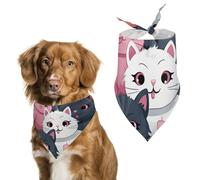 Cute Kittens Dog Bandana Triangle Dog Scarf Washable Polyester Dog Bibs Cute Pet Bandana for Medium Large Dogs Puppy and Cats