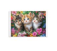 Cute Kittens Garden,1000 piece classic jigsaw puzzle educational game toy,Best gifts for adults and children,50x70cm