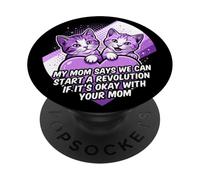 Cute Kittens Heart Revolution Funny Cat Quote PopSockets Adhesive PopGrip