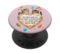 Cute Kittens Heart Revolution Funny Cat Quote PopSockets Adhesive PopGrip