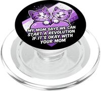 Cute Kittens Heart Revolution Funny Cat Quote PopSockets PopGrip for MagSafe