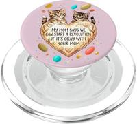 Cute Kittens Heart Revolution Funny Cat Quote PopSockets PopGrip for MagSafe