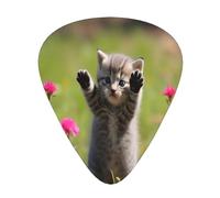 Cute kittens in the grass 12 Pack Guitar Picks Plectrums,4 pieces in each of 3 sizes, Suitable for a wide range of stringed instruments