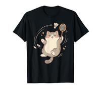 Cute Kitty Badminton Player Shuttlecock Sports Pet Lover T-Shirt