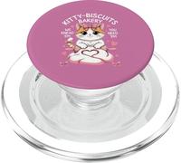 Cute Kitty Biscuits Kneading Bakery Valentines Cat Lover PopSockets PopGrip for MagSafe