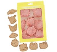 Cute KITTY Cat Cookie Cutter Set, 8 Cartoon Pieces With Embossed Pattern, 3D Fun Cookie Cutter Set, DIY Baking Cake Fondant Pastry Baking Supplies