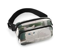 Cute Kitty Cat Fanny Pack for Men Women, Durable Sling Chest Bag with Adjustable Strap & Large Pocket, Small Crossbody Bag for Running, Hiking, Cycling, Travel