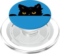 Cute kitty cat with gold eyes hangs on the edge PopSockets PopGrip for MagSafe