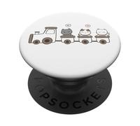 Cute Kitty Cats on Train PopSockets Adhesive PopGrip