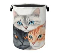 Cute Kitty Laundry Basket - Heavy Duty 60L Dirty Clothes Organizer, Water Resistant Foldable Hamper for Men Women