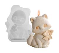Cute Kitty Resin Casting Base - 3D Animal Framework, Reusable Candle Shell, Detailed Realistic Kitten Figurine Flexible Handcraft | Premium Nonstick Food Grade Professional Crafting Supply Created for