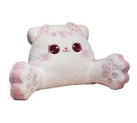 Cute Kitty Rest Reading Pillow For Adults, Kawaii Soft Lumbar Pillows Cushion With Washable Cover For Sitting In Bed, Relaxing, Watching TV, Gaming(White Cat,80 * 50cm)