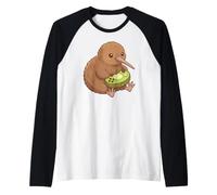 Cute Kiwi Bird Playing Video Games Kawaii Controller Kids Raglan Baseball Tee