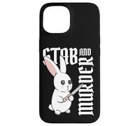 Cute Knife Bunny Stab and Murder Edgy Dark Humor Kawaii Meme Case for iPhone 15