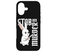 Cute Knife Bunny Stab and Murder Edgy Dark Humor Kawaii Meme Case for iPhone 17
