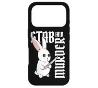 Cute Knife Bunny Stab and Murder Edgy Dark Humor Kawaii Meme Case for iPhone 17 Pro