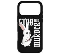 Cute Knife Bunny Stab and Murder Edgy Dark Humor Kawaii Meme Case for iPhone 17 Pro Max