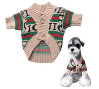 Cute Knitted Cat Sweaters Warm Striped Dog Apparel Thickened Winter Kitten Sweaters for Indoor Cats and Small Dogs (Stripe 2,XL (7.7-12lbs))