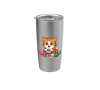 Cute Knitting Cat Yarn Lover Stainless Steel Insulated Tumbler