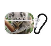 Cute Koala Airpod Pro Case AirPods 2 Case for Women Hard Shell Protective Cover with Carabiner Keychain Compatible with AirPods Case 2nd 1st Generation, Front LED Visible White