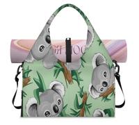 Cute Koala Baby Sports Duffle Bag with Shoe Compartment Koala Pattern Weekend Overnight Bags Tote Cabin Luggage Bag for Gym Yoga Travel