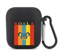 Cute Koala Bear Bluetooth Headset Cover Earbuds Case TPU Headphone Protective Compatible with Airpods 1/2 Black-Color