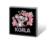 Cute Koala Bear Brooch Pins for Men Women Square Badge Collar Lapel Pins for Dress Jacket Accessories