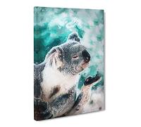 Cute Koala Bear Canvas Print | Gallery Wrapped 30mm Frame Wall Art | 24x16 inches | Ready to Hang | Abstract Animals Picture | Living Room Bedroom Lounge Office